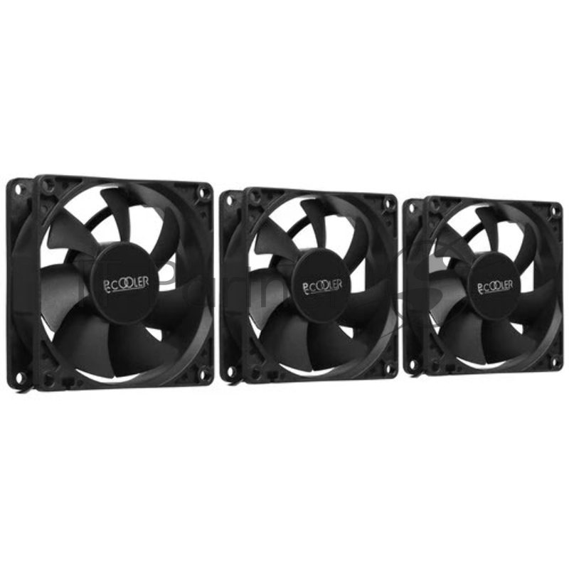 Кулер для ПК/ PCCooler DN 80 3IN 1 (8080x25mm, 3-pin/Molex, 18.21CFM, 18dBA, 1400RPM, Black, 3pcs)