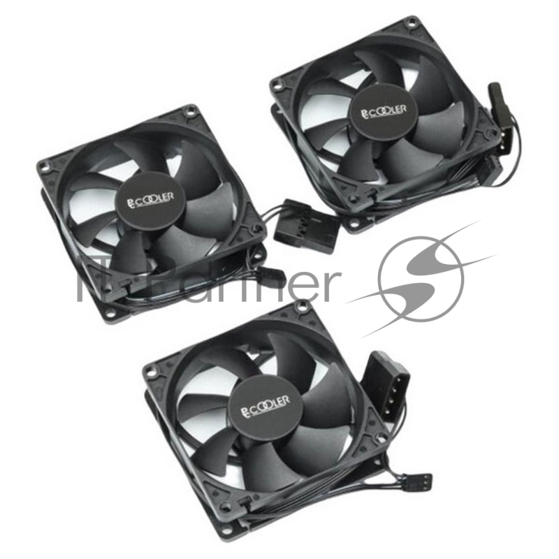 Кулер для ПК/ PCCooler DN 80 3IN 1 (8080x25mm, 3-pin/Molex, 18.21CFM, 18dBA, 1400RPM, Black, 3pcs)
