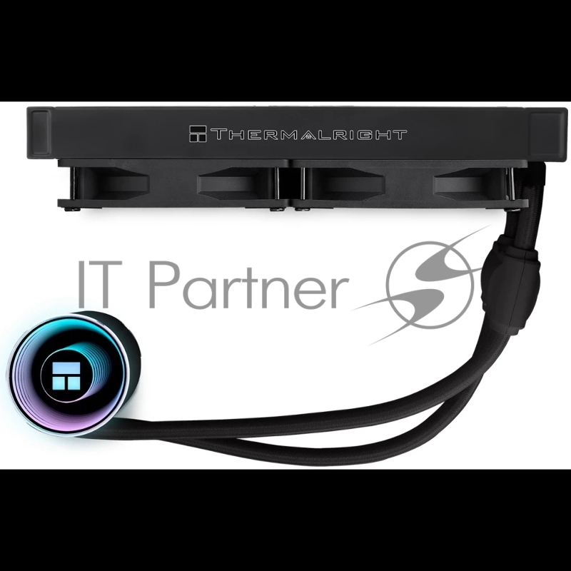 Водяное охлаждение для процессора/ Thermalright Frozen Notte 240 Black Argb V2 (240mm, Black, ARGB/ Fans: 2x120mm, 72.37CFM, 27.7dBA, 2000RPM/ Pump height 54mm, 28dBA, 5300RPM, Rad thickness 27mm/ S: 1200, 1700, 1851, 2011, 2066, 115X, AM2, AM2+, AM3