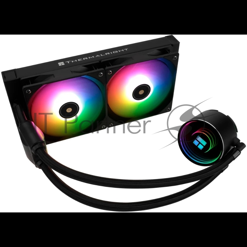 Водяное охлаждение для процессора/ Thermalright Frozen Notte 240 Black Argb V2 (240mm, Black, ARGB/ Fans: 2x120mm, 72.37CFM, 27.7dBA, 2000RPM/ Pump height 54mm, 28dBA, 5300RPM, Rad thickness 27mm/ S: 1200, 1700, 1851, 2011, 2066, 115X, AM2, AM2+, AM3