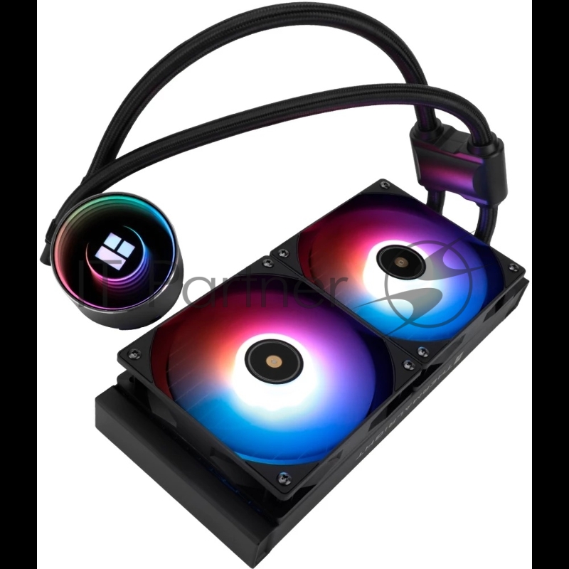 Водяное охлаждение для процессора/ Thermalright Frozen Notte 240 Black Argb V2 (240mm, Black, ARGB/ Fans: 2x120mm, 72.37CFM, 27.7dBA, 2000RPM/ Pump height 54mm, 28dBA, 5300RPM, Rad thickness 27mm/ S: 1200, 1700, 1851, 2011, 2066, 115X, AM2, AM2+, AM3