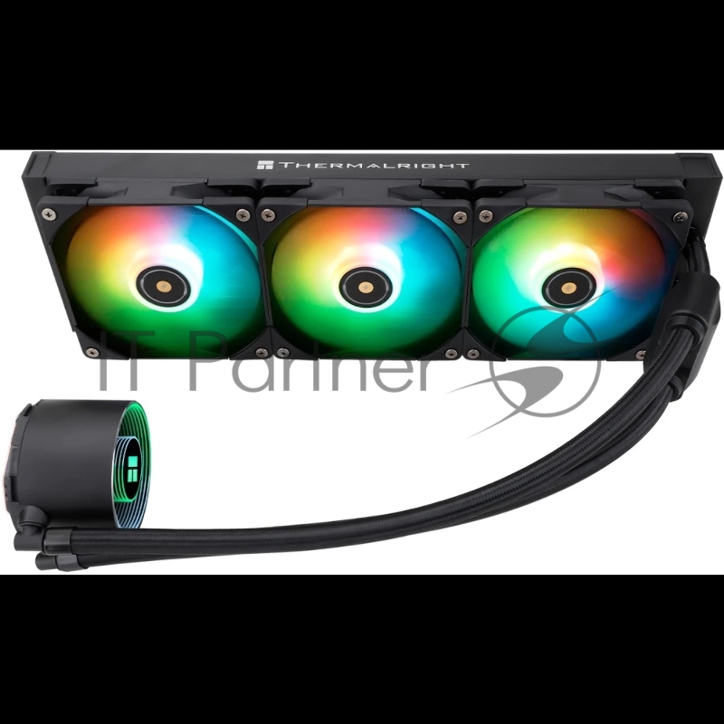 Водяное охлаждение для процессора/ Thermalright Frozen Notte 360 Black Argb V2 (360mm, Black, ARGB/ Fans: 3x120mm, 72.37CFM, 27.7dBA, 2000RPM/ Pump height 54mm, 28dBA, 5300RPM, Rad thickness 27mm/ S: 1200, 1700, 1851, 2011, 2066, 115X, AM2, AM2+, AM3