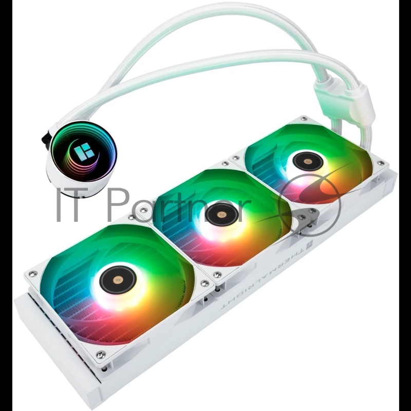 Водяное охлаждение для процессора/ Thermalright Frozen Notte 360 White Argb V2 (360mm, White, ARGB/ Fans: 3x120mm, 72.37CFM, 27.7dBA, 2000RPM/ Pump height 54mm, 28dBA, 5300RPM, Rad thickness 27mm/ S: 1200, 1700, 1851, 2011, 2066, 115X, AM2, AM2+, AM3