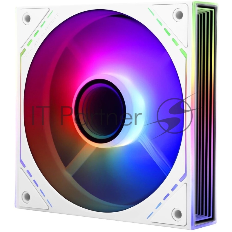 Кулер для корпуса/ Thermalright TL-M12W-S (120x124x25mm, 4-pin PWM, ARGB, 47.6CFM, 23.2dBA, 1500RPM, White)