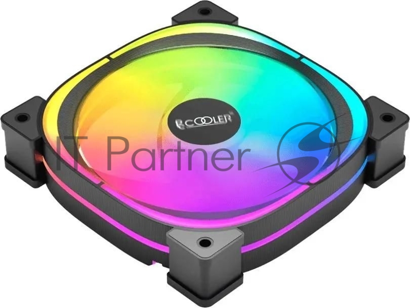 Вентилятор для корпуса PcCooler EF120 ARGB 120х120x25 черный 4-pin 25.7дБ (F3-L120BKAM1-GL) Ret