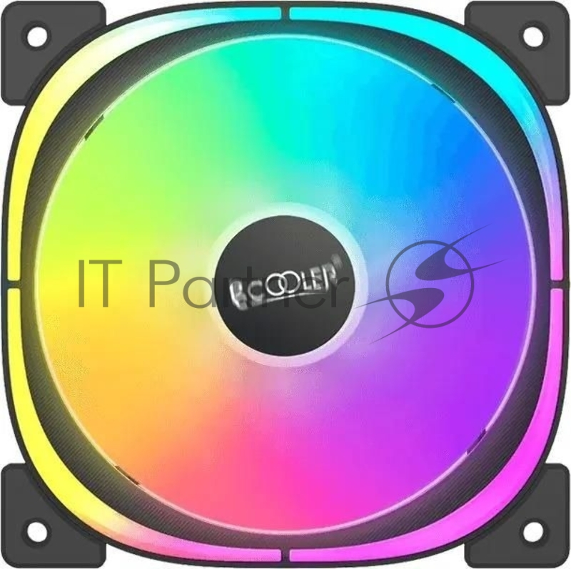 Вентилятор для корпуса PcCooler EF120 ARGB 120х120x25 черный 4-pin 25.7дБ (F3-L120BKAM1-GL) Ret