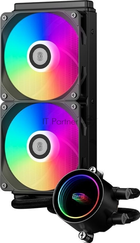 Система водяного охлаждения PcCooler DA240 BK ARGB Soc-AM5/AM4/1200/1700/1851 черный 4-pin Al+Cu 270W Ret (DA240-BKAWXX-GL)