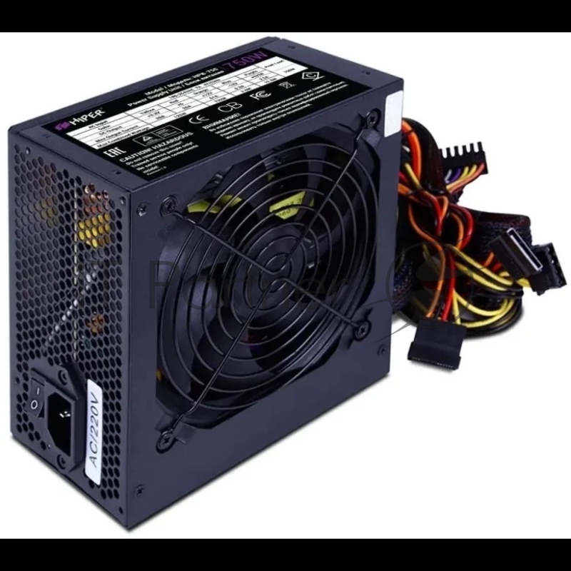 блок питания для ПК 750 Ватт/ PSU HIPER MULTI HPB-750 (ATX 2.31, 750W, ActivePFC, 120mm fan, Black) 80+ BRONZE, BOX