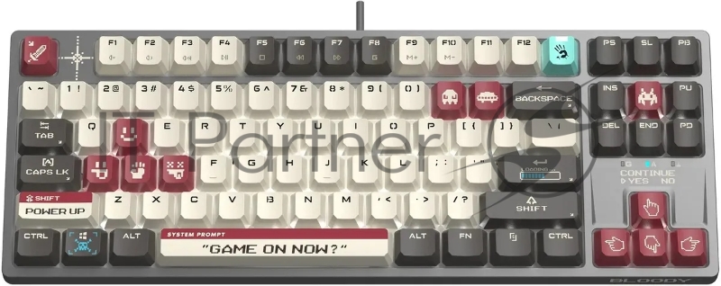 Клавиатура A4Tech Bloody S87 Pixels Red механическая серый/белый USB Multimedia for gamer LED (S87 PIXELS)