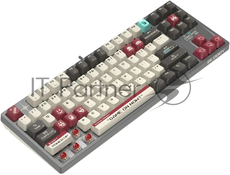 Клавиатура A4Tech Bloody S87 Pixels Red механическая серый/белый USB Multimedia for gamer LED (S87 PIXELS)