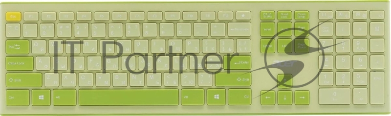 Клавиатура + мышь Acer OCC205 клав:зеленый/желтый мышь:зеленый/желтый USB беспроводная slim (ZL.ACCEE.00E)