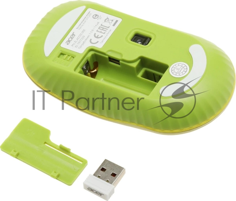 Клавиатура + мышь Acer OCC205 клав:зеленый/желтый мышь:зеленый/желтый USB беспроводная slim (ZL.ACCEE.00E)