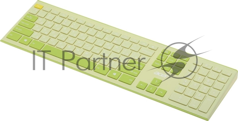 Клавиатура + мышь Acer OCC205 клав:зеленый/желтый мышь:зеленый/желтый USB беспроводная slim (ZL.ACCEE.00E)
