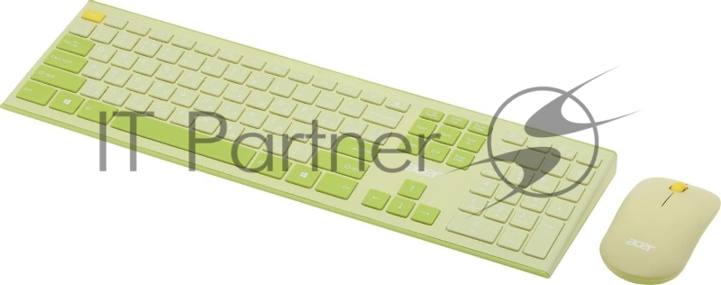 Клавиатура + мышь Acer OCC205 клав:зеленый/желтый мышь:зеленый/желтый USB беспроводная slim (ZL.ACCEE.00E)