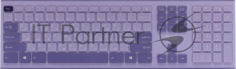 Клавиатура + мышь Acer OCC205 клав:фиолетовый мышь:фиолетовый USB беспроводная slim (ZL.ACCEE.00D)