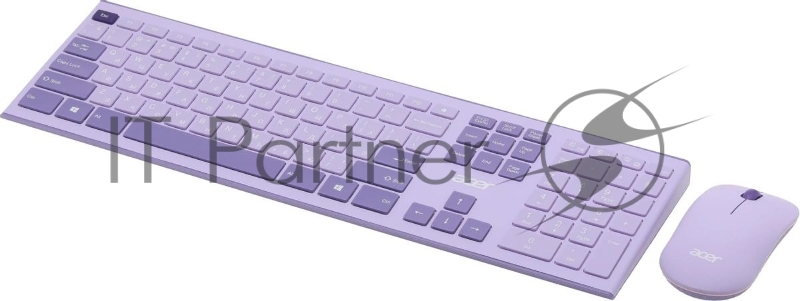 Клавиатура + мышь Acer OCC205 клав:фиолетовый мышь:фиолетовый USB беспроводная slim (ZL.ACCEE.00D)
