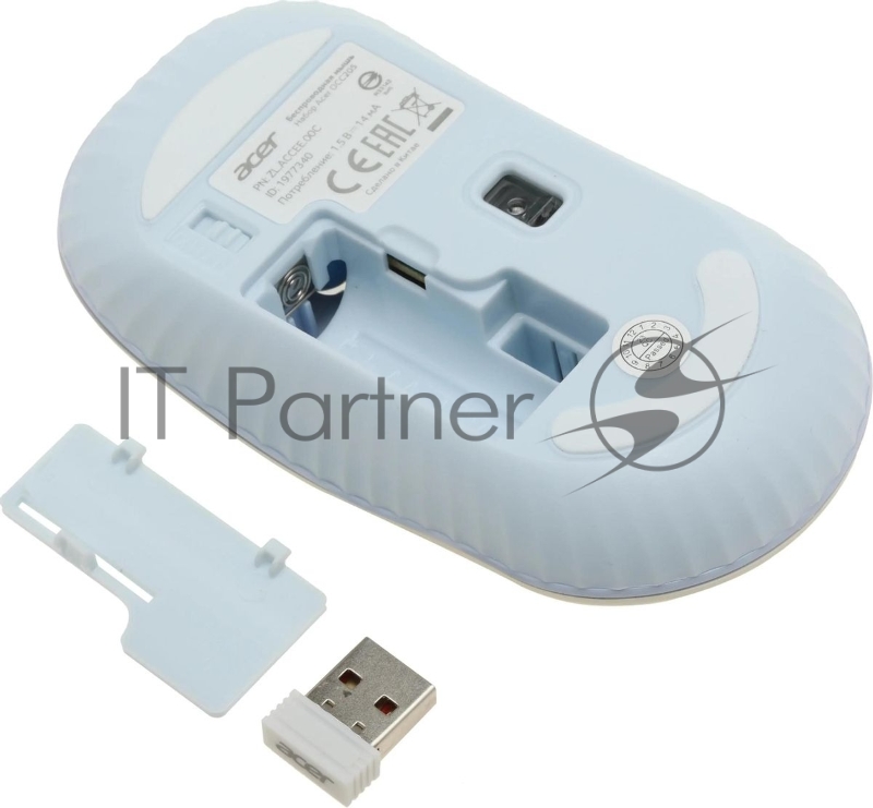 Клавиатура + мышь Acer OCC205 клав:белый/голубой мышь:белый/голубой USB беспроводная slim (ZL.ACCEE.00C)