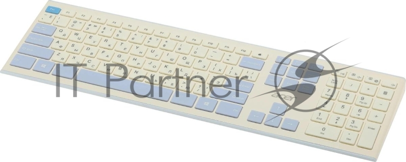Клавиатура + мышь Acer OCC205 клав:белый/голубой мышь:белый/голубой USB беспроводная slim (ZL.ACCEE.00C)