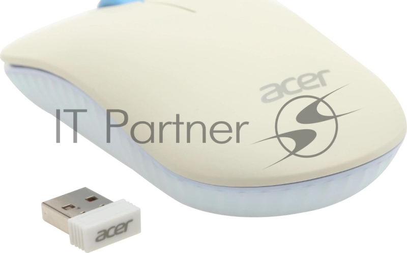 Клавиатура + мышь Acer OCC205 клав:белый/голубой мышь:белый/голубой USB беспроводная slim (ZL.ACCEE.00C)