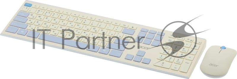 Клавиатура + мышь Acer OCC205 клав:белый/голубой мышь:белый/голубой USB беспроводная slim (ZL.ACCEE.00C)