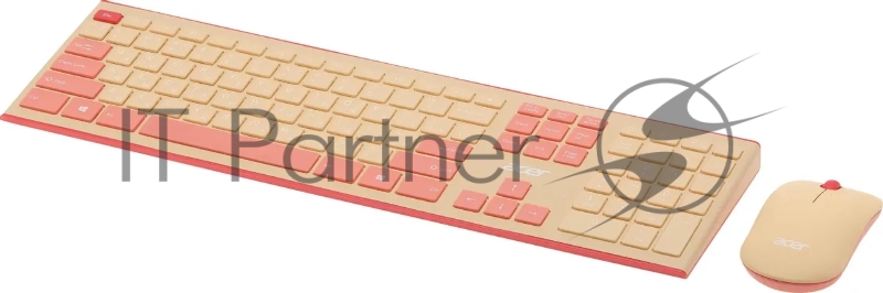 Клавиатура + мышь Acer OCC205 клав:розовый/бежевый мышь:розовый/бежевый USB беспроводная slim (ZL.ACCEE.00F)