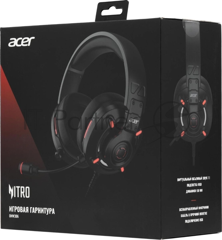 Наушники с микрофоном мониторные оголовье Acer Nitro OHW306 черный ZL.HDSEE.00E