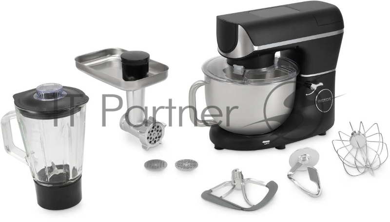 Кухонная машина Hyundai HYM-S8591 планетар.вращ. 1500Вт черный/серебристый