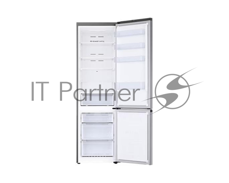 Холодильник Samsung RB38C671DSA/EF серебристый, двухкамерный, общий объём 390л, 276/114л