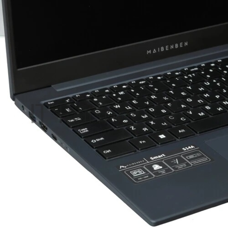 Ноутбук Maibenben Smart S14A-iN10UM темно синий 14(1920x1080 (матовый) IPS)/Intel N-series N100(0.8Ghz)/8192Mb/256PCISSDG UHD Graphics/Cam/BT/WiFi/38WHr/war 1y/1.45kg/Linux + Screen 60Hz, 250nits, 16:9