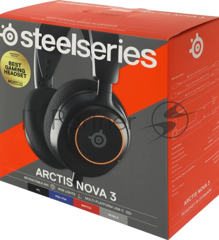 Наушники с микрофоном Steelseries Arctis Nova 3 черный 1.2м накладные оголовье (61631)