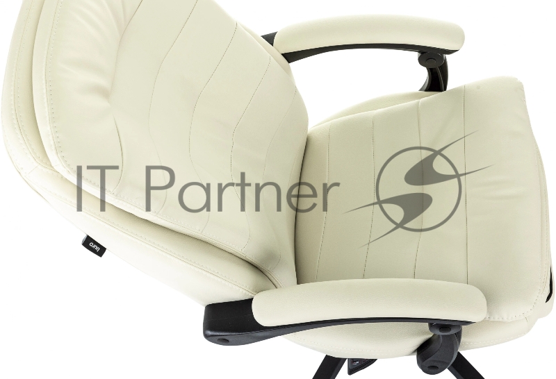 Кресло руководителя Бюрократ T-9950MSG-F слоновая кость эко.кожа крестов. пластик подст.для ног