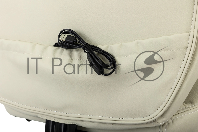 Кресло руководителя Бюрократ T-9950MSG-F слоновая кость эко.кожа крестов. пластик подст.для ног