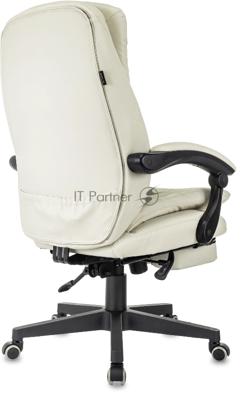 Кресло руководителя Бюрократ T-9950MSG-F слоновая кость эко.кожа крестов. пластик подст.для ног
