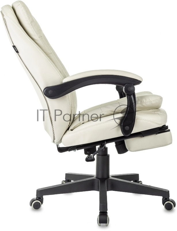 Кресло руководителя Бюрократ T-9950MSG-F слоновая кость эко.кожа крестов. пластик подст.для ног