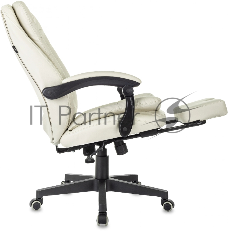 Кресло руководителя Бюрократ T-9950MSG-F слоновая кость эко.кожа крестов. пластик подст.для ног