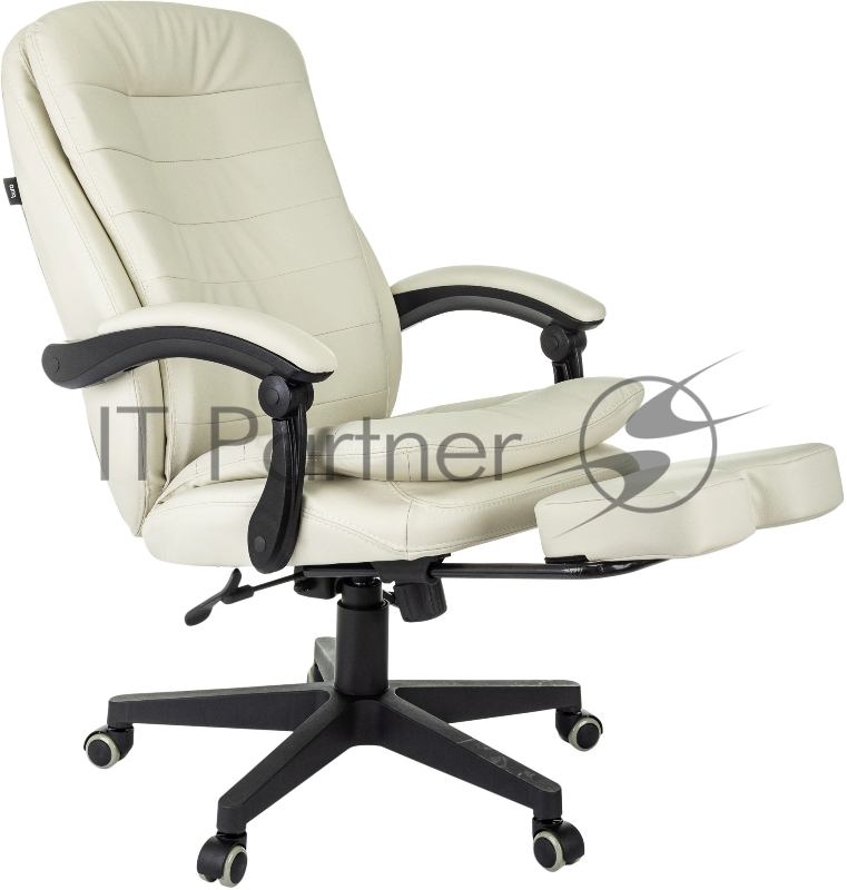 Кресло руководителя Бюрократ T-9950MSG-F слоновая кость эко.кожа крестов. пластик подст.для ног
