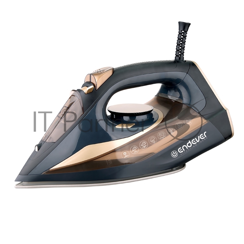Утюг электрический ENDEVER DELTA-233, черный/золотой, мощность 2400 Вт, подача пара до 35 г/мин, паровой удар до 145 г/мин, 8 шт/уп