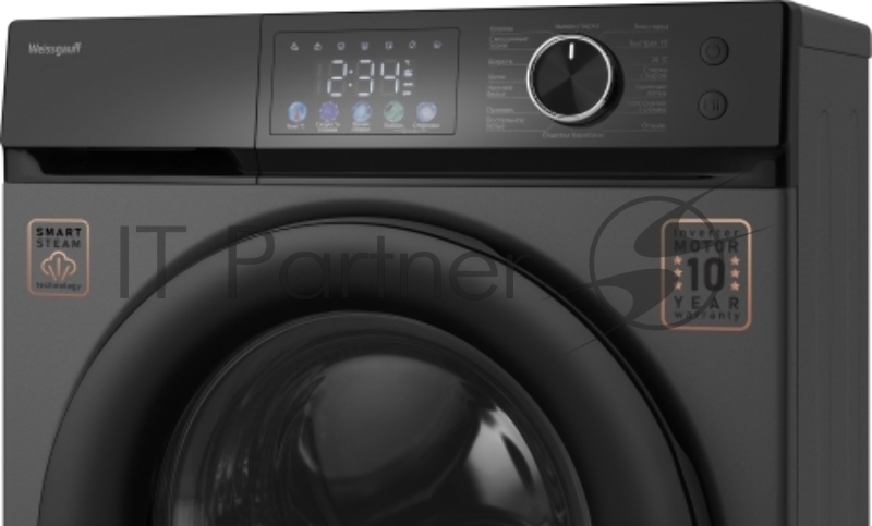 Стиральная машина Weissgauff WM 45127 Inverter Steam Color Touch Grey