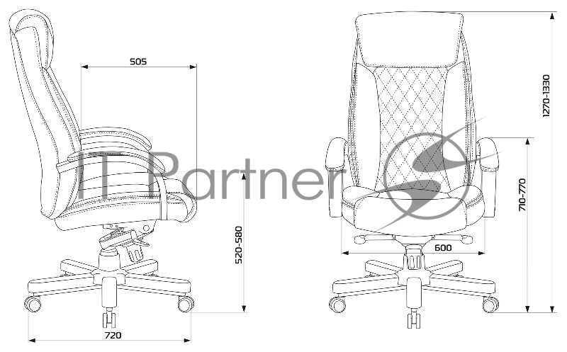 Кресло руководителя Бюрократ T-9924WALNUT черный кожа с подголов. крестовина металл/дерево