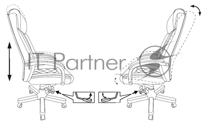 Кресло руководителя Бюрократ T-9924WALNUT черный кожа с подголов. крестовина металл/дерево