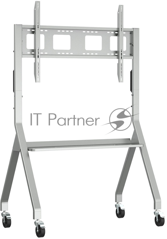 Мобильная стойка напольная Kromax OMEGA-12 silver, 1 шт/уп, Мобильная стойка напольная для TV 32-120, max вес 80 кг, высота 1640-1820 мм, max VESA 1000x600 мм
