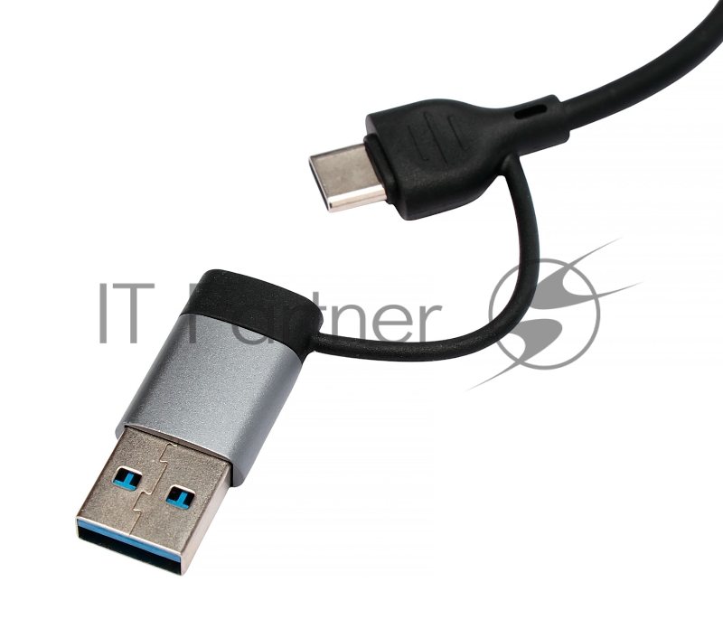 Разветвитель USB3.0/2.0 Gembird UHB-C204, USB3.0, 3xUSB2.0, кабель Type-C+USB 10см, алюминий, пакет