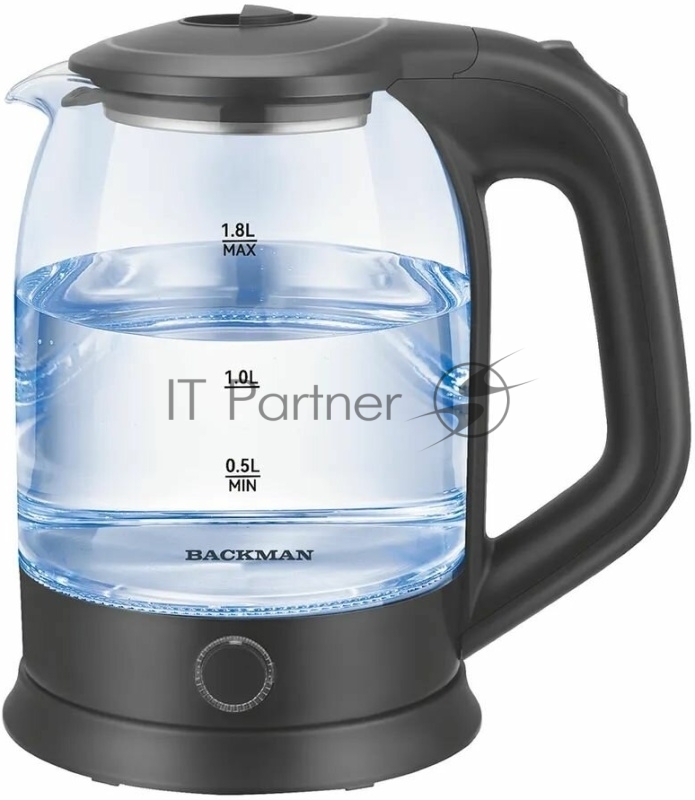Чайник электрический BACKMAN BM-TEA 728 1.8 л, 2200 Вт, черный