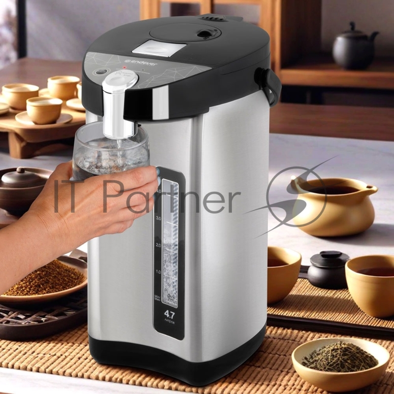 Термопот электрический Endever Altea-2090, стальной/черный, мощность 1000 Вт, емкость 4.7 л, 6 шт/уп