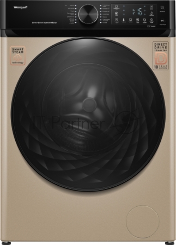 Стиральная машина Weissgauff WM 59411 Direct Drive Inverter Steam Champagne