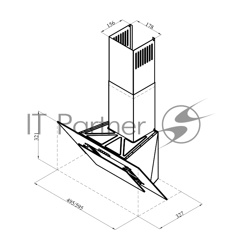 Вытяжка каминная Lex Mira GS 600 WHITE белый управление: сенсорное (1 мотор)