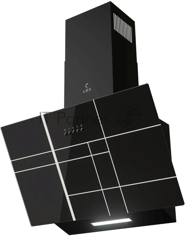 Вытяжка каминная Lex Moza 600 R1 черный управление: кнопочное (1 мотор)