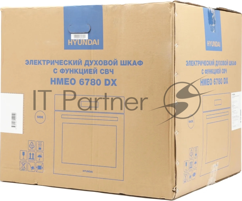 Духовой шкаф Электрический Hyundai HMEO 6780 DX черное стекло/серебристый