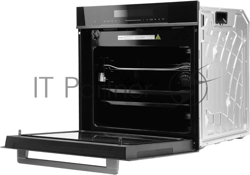 Духовой шкаф Электрический Hyundai HMEO 6780 DX черное стекло/серебристый