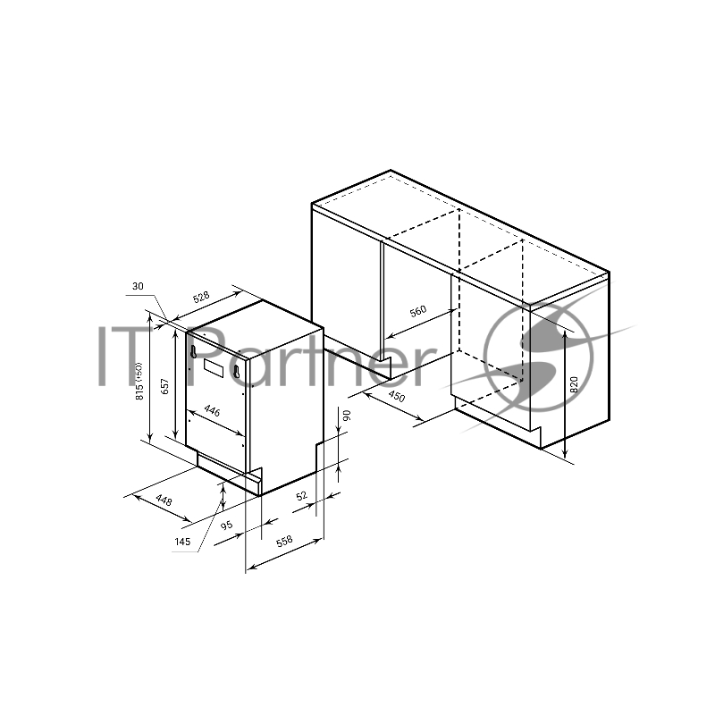Посудомоечная машина встраив. Lex PM 4573N A Premium узкая